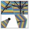 California Umbrella 11' Black Aluminum Market Patio Umbrella, Sunbrella Astoria Lagoon 194061333532 - alternate 2